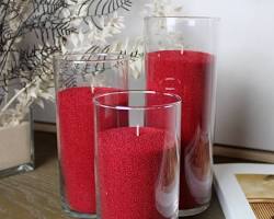Wooden candle holders (Red)